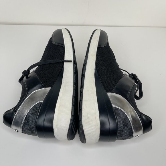 Michael Kors Black Silver Tennis Shoes Sneakers - Picture 7 of 10